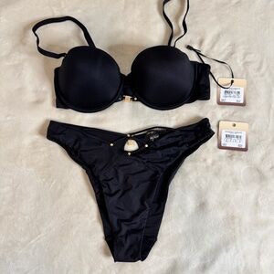NWT Honey Birdette 2-Piece Black Lingerie Set – Size Small / 34DD